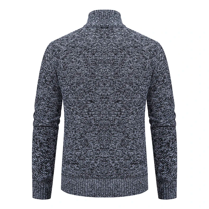 Buzo Cárdigan con Cremallera para Hombre – Cuello Alto y Forro Polar