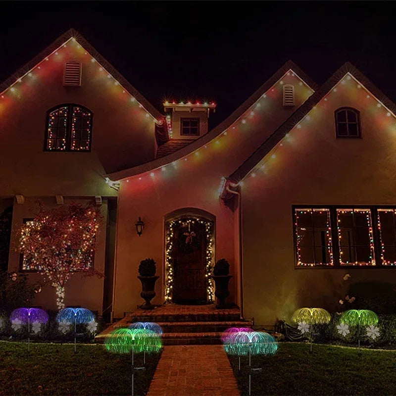 Luces Solares de Jardín con Medusas de Fibra Óptica