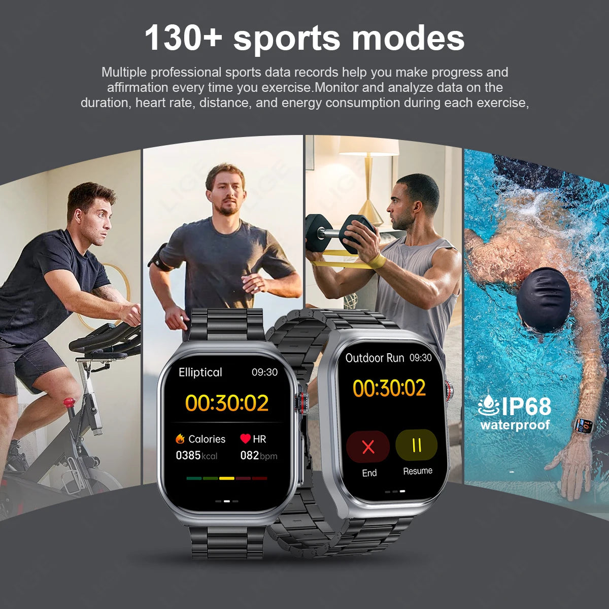 LIGE ET585 Reloj Inteligente AMOLED ECG