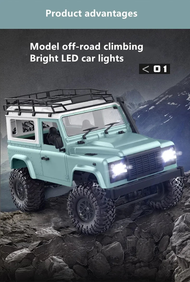 Coche RC Mangniu MN90 1/12 4WD con Luces LED Todoterreno
