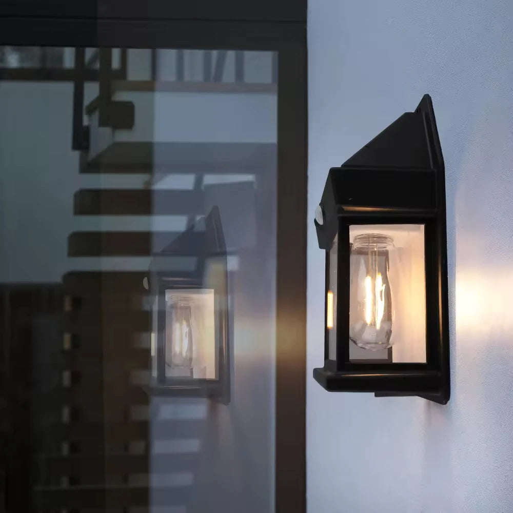Lámparas Solares de Pared Exterior con Sensor de Movimiento Retro