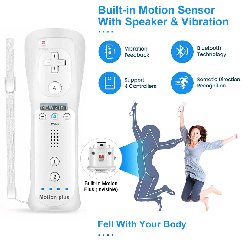 Pack 2 Controles Motion Plus con Nunchuck para Nintendo Wii