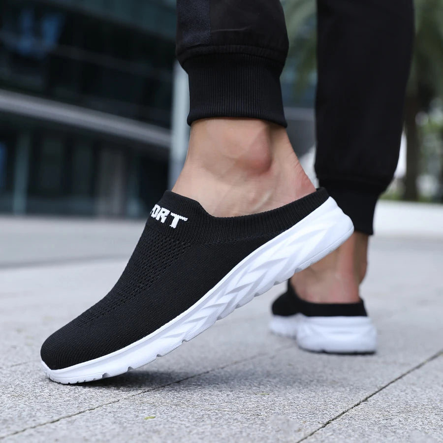 Zapatillas ligeras para hombre, zapatillas transpirables para hombre, zapatos casuales de moda, zapatos planos antideslizantes para hombre, zapatos planos sin cordones para exteriores de talla grande