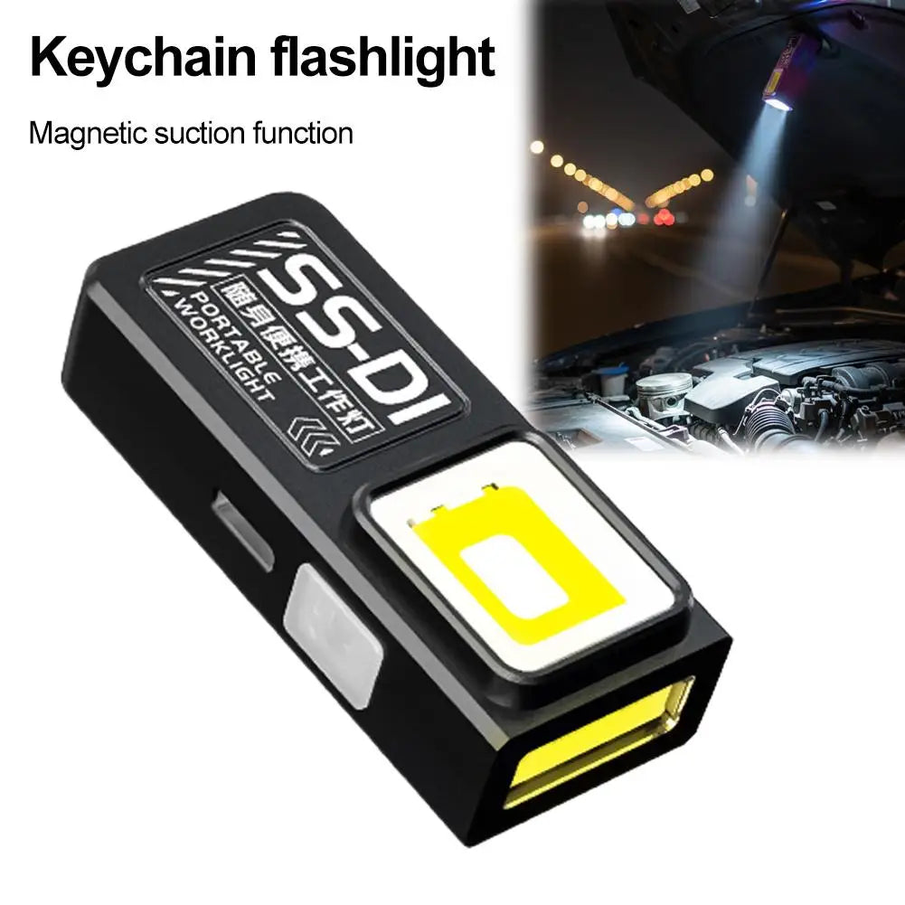Mini Linterna LED Recargable USB con Imán, Luz de Trabajo Portátil