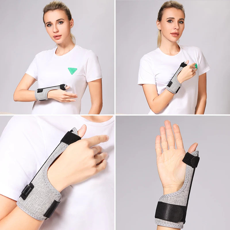 Masajeador vibratorio con soporte para pulgar, calefacción eléctrica con luz roja, alivia el dolor de muñeca y la fatiga, alivia la tenosinovitis