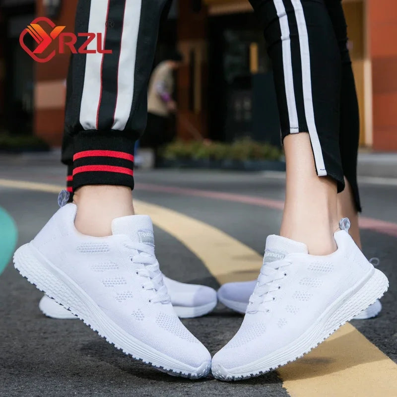 YRZL Zapatillas de deporte para hombre, zapatillas de deporte transpirables de malla cómodas y ligeras a la moda, zapatos deportivos para parejas, zapatos de tenis al aire libre para hombres
