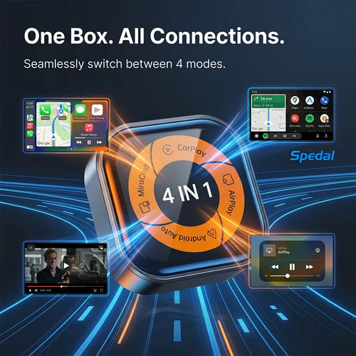 Adaptador Inalámbrico 4 en 1 CarPlay, Android Auto, AirPlay y MirrorLink