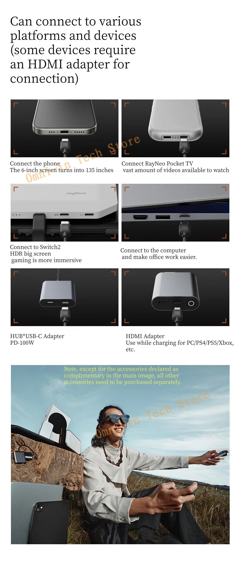 Gafas AR inteligentes RayNeo Air 4 Pro, brillo de 1200 Nits, visualización HD de 135 pulgadas, 4 parlantes, audio inmersivo, HDR10