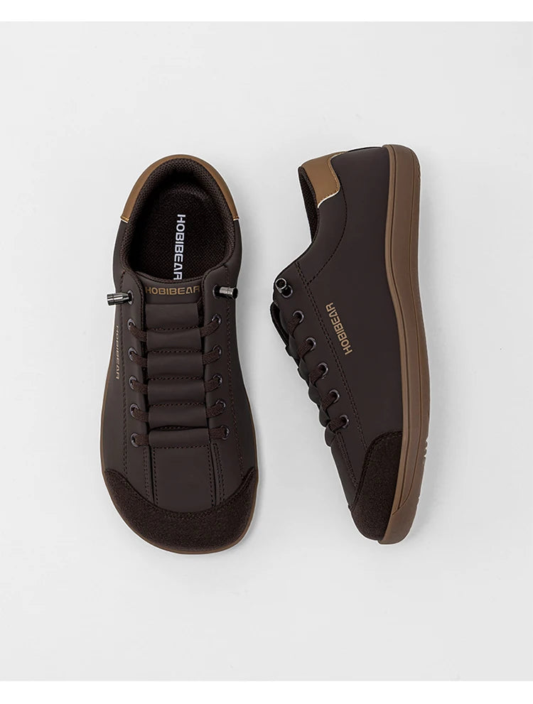 HOBIBEAR zapatos descalzos Unisex punta ancha zapatillas de deporte de cuero Artificial Zero Drop Slip On zapatos cómodos ligeros al aire libre