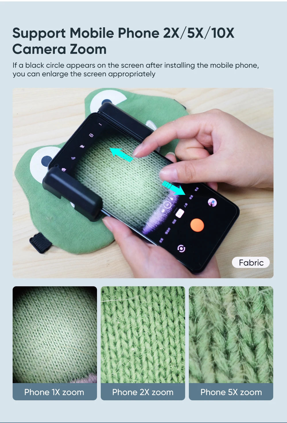 Lente de Microscopio Digital 100X para iPhone y Xiaomi