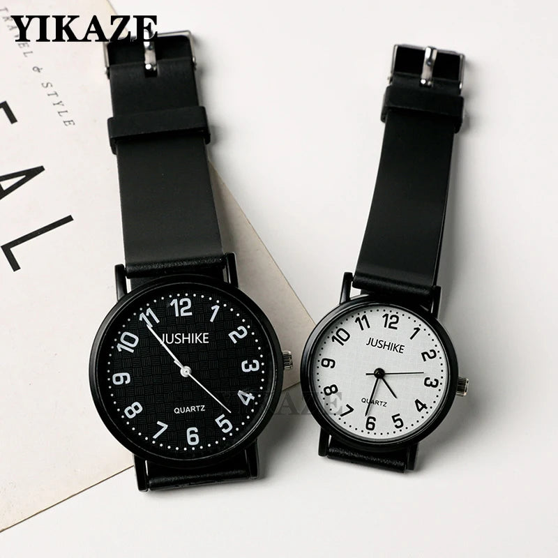 Reloj negro Simple, relojes de cuarzo para mujer, correa de silicona, reloj de pulsera de ocio para mujer, reloj de examen ligero de lujo para estudiantes, regalos