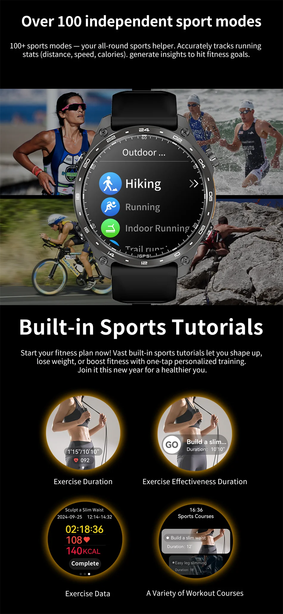 Reloj Inteligente HD300 Pro con GPS Offline, Memoria 4GB y Linterna