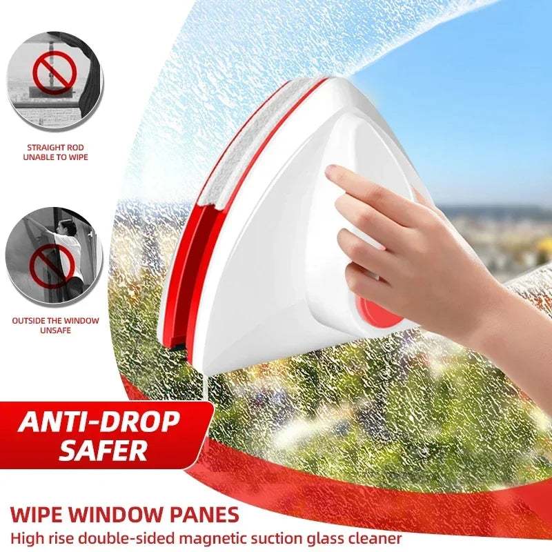 Toallita de vidrio de gran altura, herramienta de limpieza magnética de doble cara para uso doméstico, ventana de almacenamiento de agua engrosada, limpiaparabrisas de vidrio de limpieza de doble cara