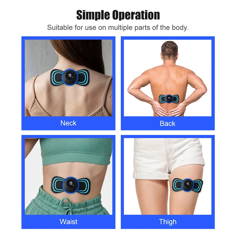 Masajeador de cuello de pulso TENS eléctrico EMS masaje Cervical para cuello espalda cuerpo Estimulador muscular eléctrico electroestimulador 19 engranajes