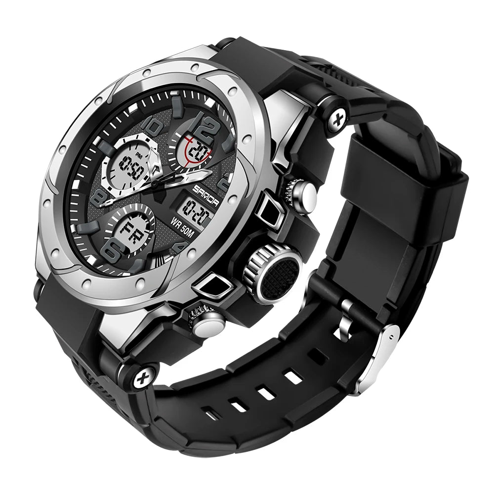 Reloj Militar SANDA Digital LED Doble Pantalla para Hombre