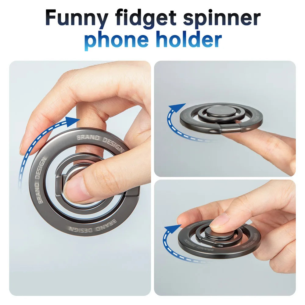 Spinner Antiestrés Plegable y Soporte Magnético para Teléfono con Anillo para Dedos, Compatible con Magsafe iPhone 17 16 15 14 13 12 Pro Max