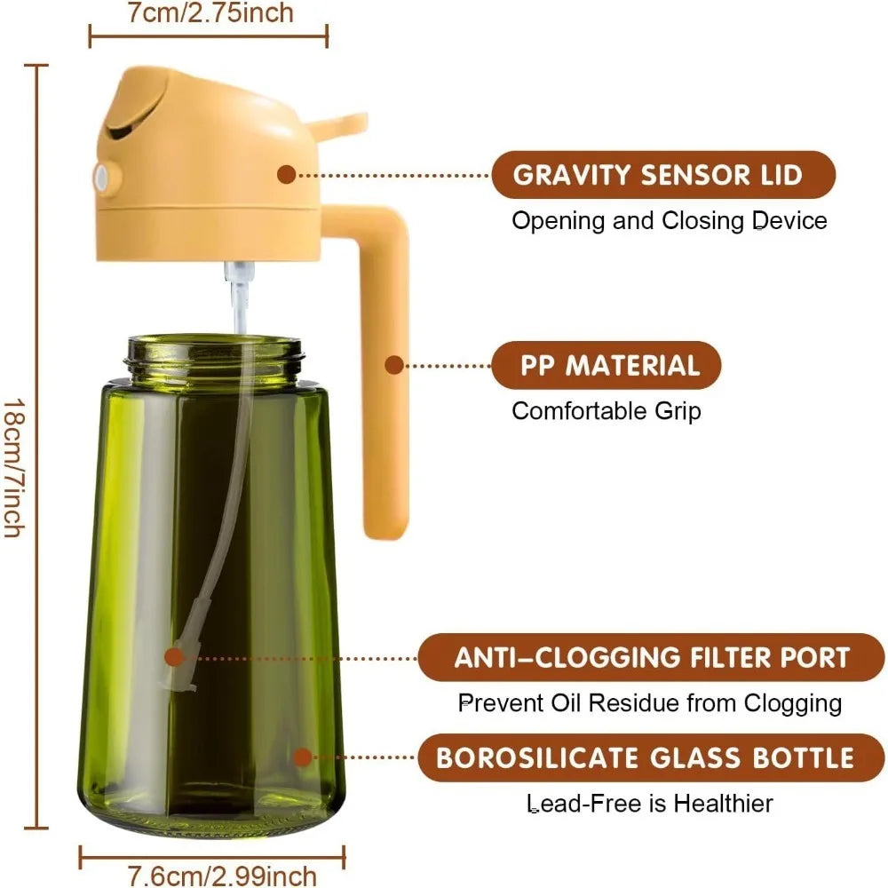 Pulverizador de Aceite Vidrio Oscuro 470ml