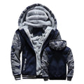 Chaqueta de Invierno para Hombre, Lana Gruesa, Capucha y Cremallera