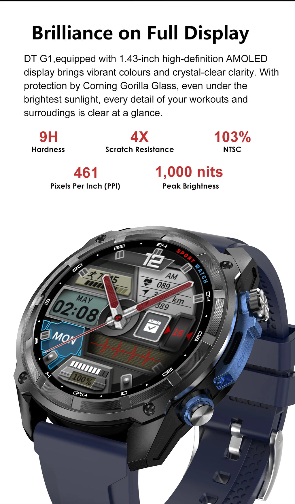 T-Rex3 Reloj Inteligente Militar GPS 10ATM