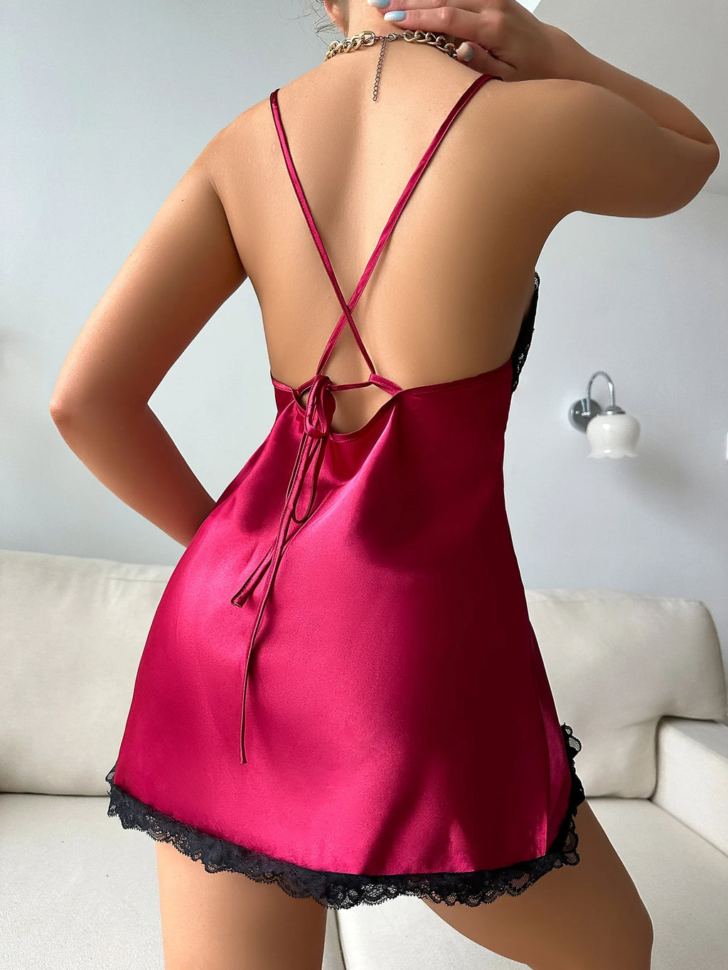 Conjunto de Pijama de Satén para Mujer | Bata y Vestido
