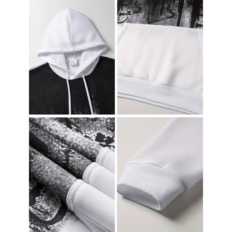 Hoodie con Estampado Cruz para Hombre — Buzo con Capucha Estilo Urbano