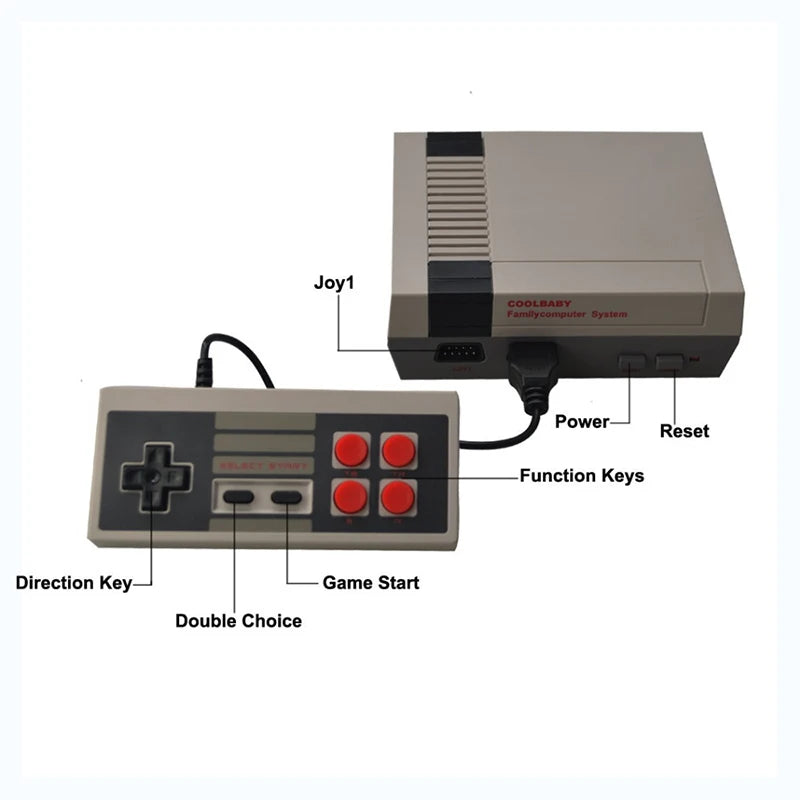 Consola de videojuegos familiar Retro para reproductor de juegos FC Home, salida AV, juego clásico FC620 integrado con mando con cable para niños