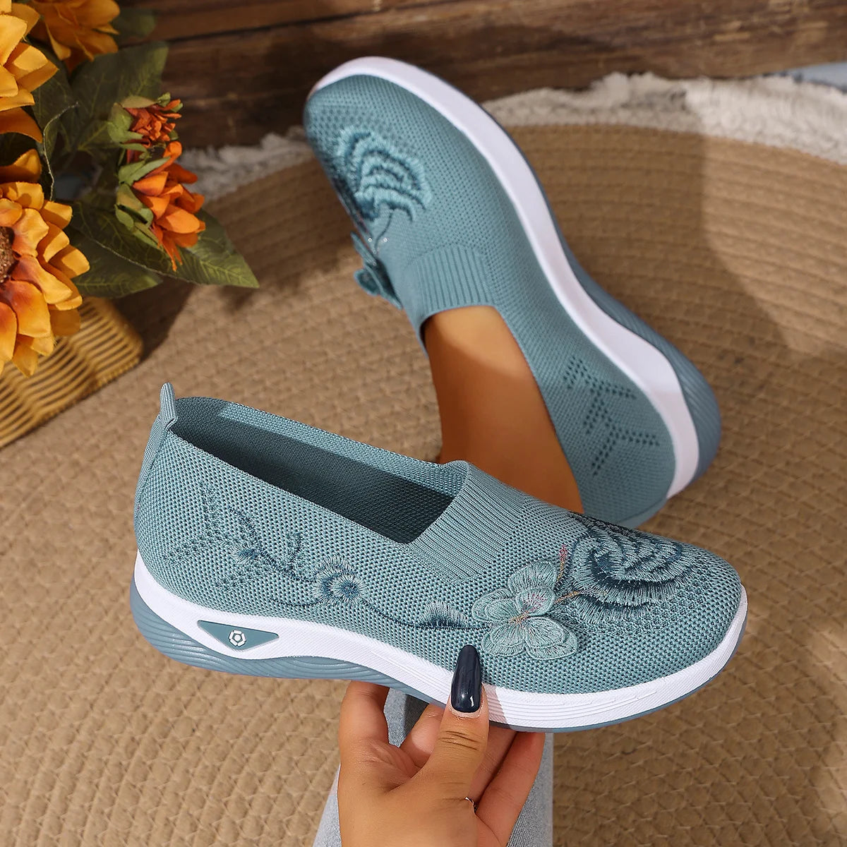 Zapatillas Deportivas de Punto Ligeras y Duraderas para Mujer, Microfibra Transpirable, Primavera Verano, para Uso Diario, Caminar al Aire Libre, Casual