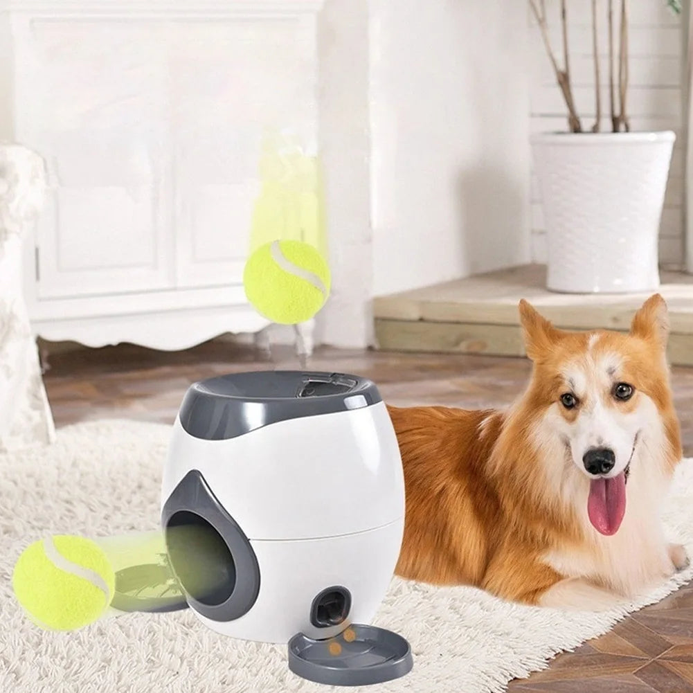 Lanzador automático de pelotas para perros, alimentador para mascotas, divertido lanzamiento inteligente, máquina de pelotas de tenis para perros pequeños y medianos, suministros