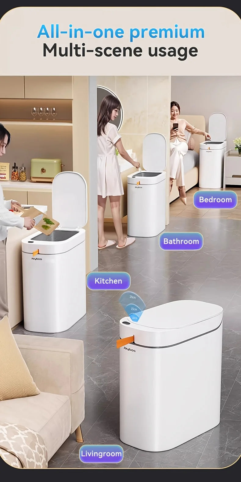 Cesto inteligente con sensor Joybos, adsorción automática de bolsas