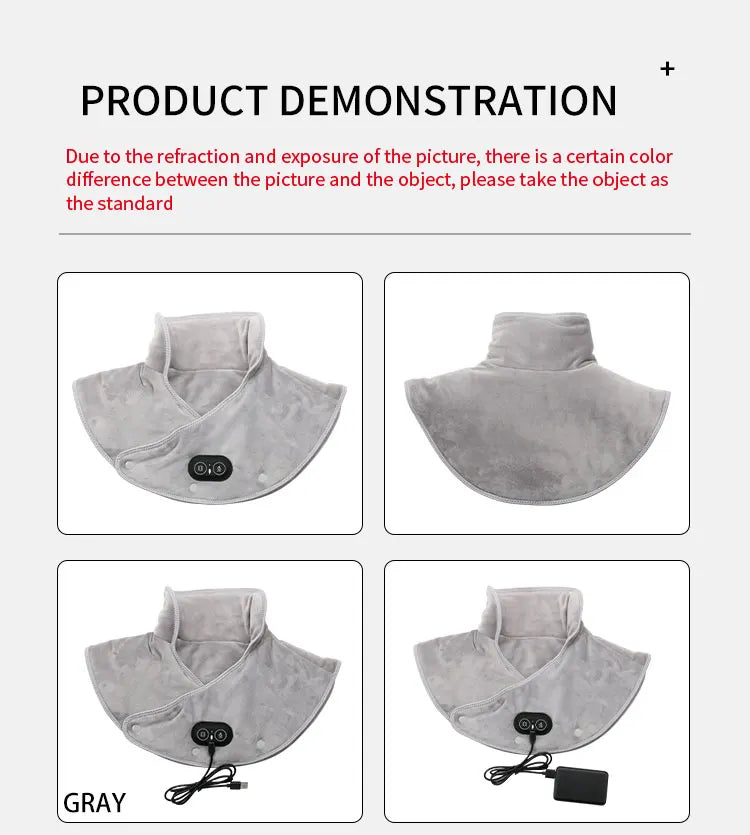 Almohadilla Térmica para Cuello y Hombros con Vibración