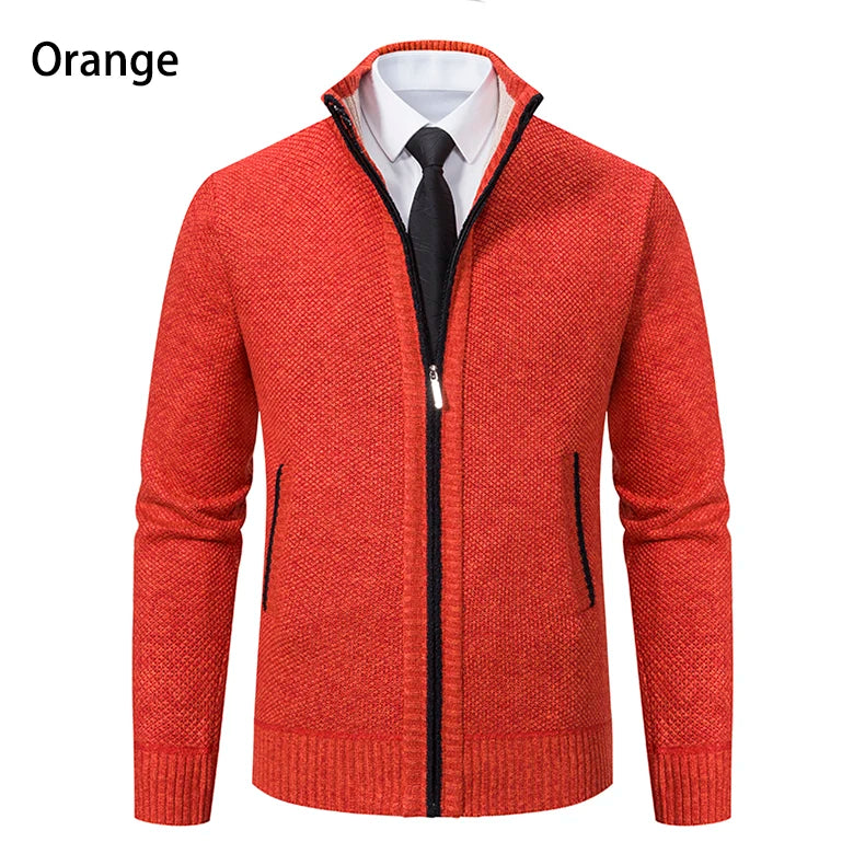 Buzo Cárdigan con Cremallera para Hombre – Cuello Alto y Forro Polar