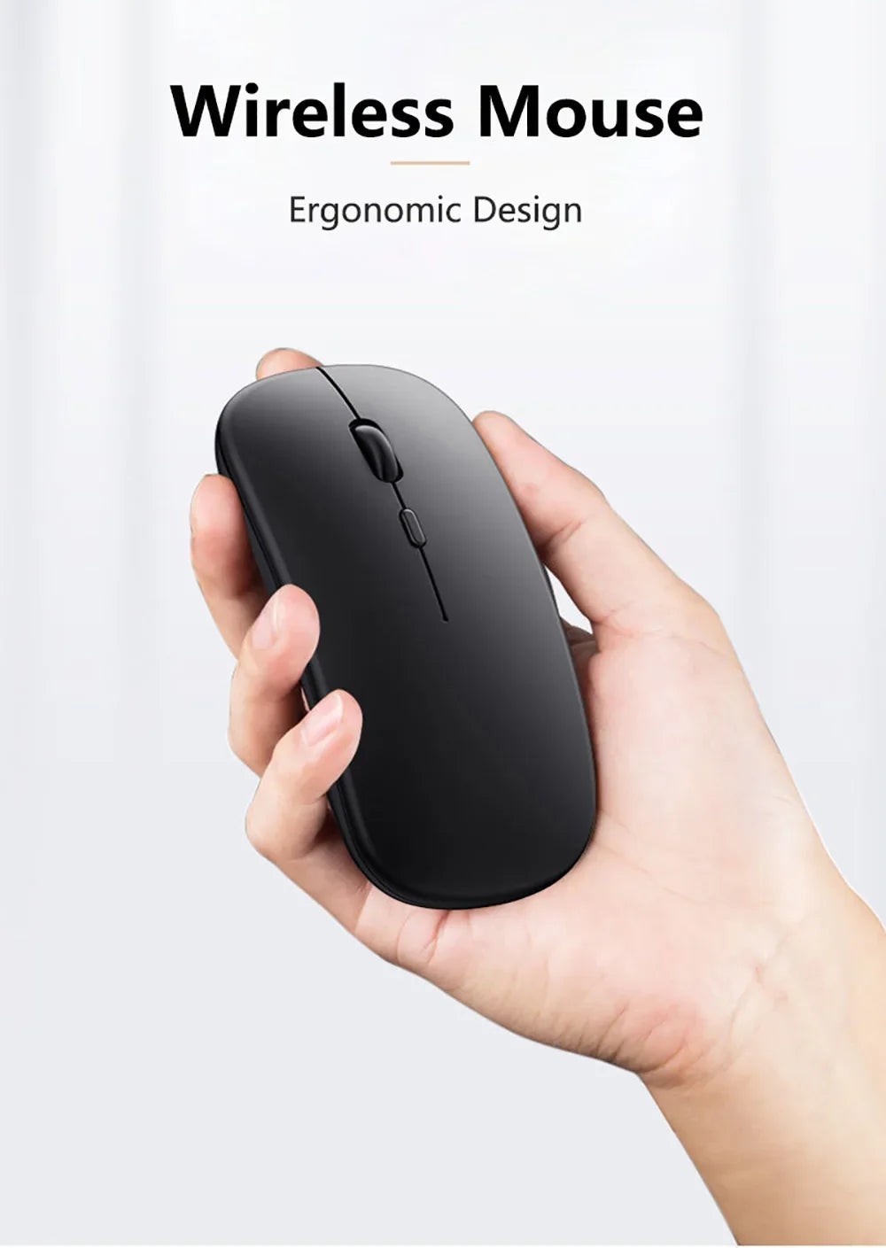 Nuevo ratón inalámbrico Bluetooth, ratón óptico recargable USB para ordenador, portátil, PC, Macbook, ratón para juegos, Gamer, 2,4 GHz, 1600DPI