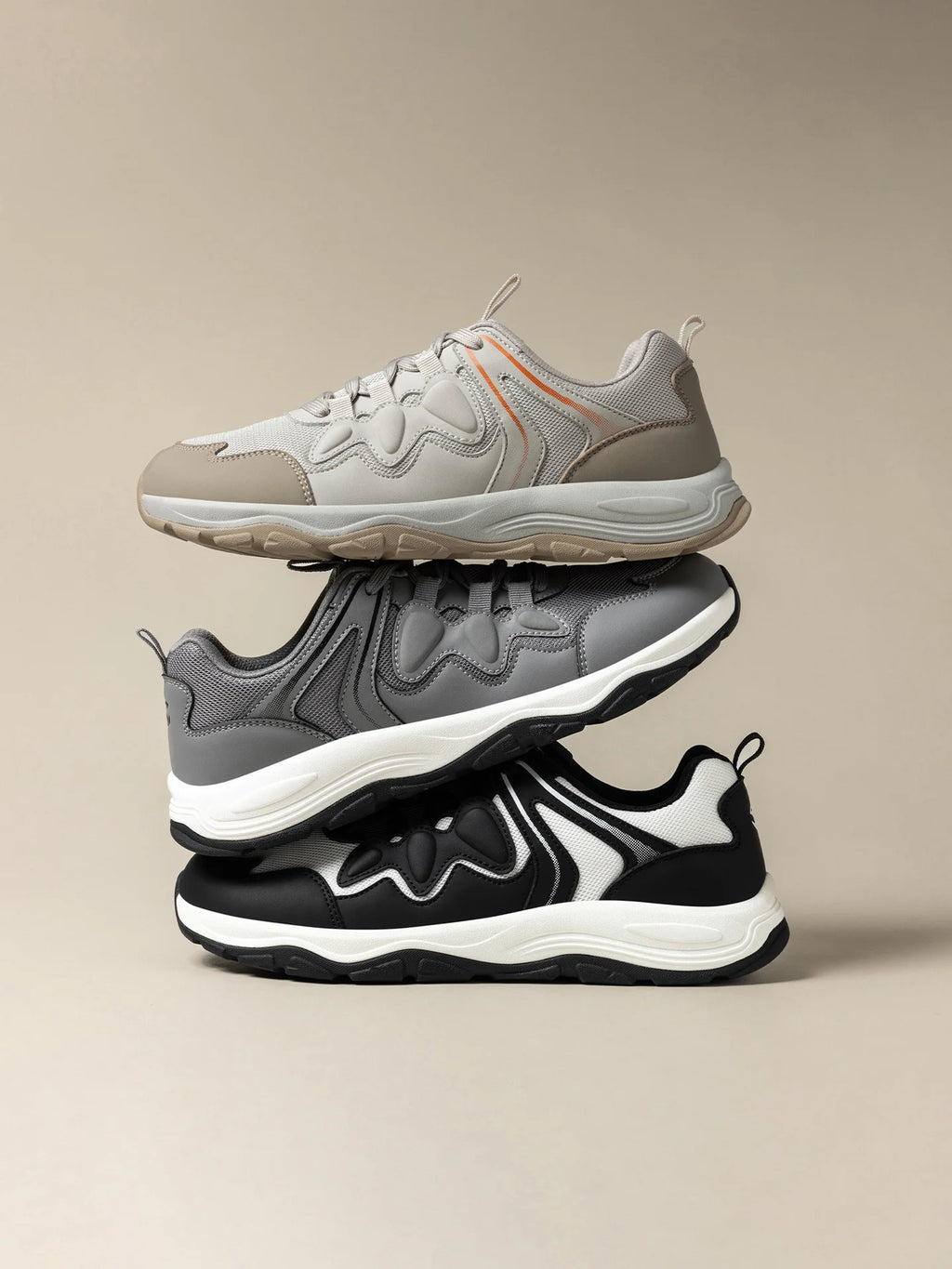 HOBIBEAR Zapatos para caminar con punta ancha, unisex, zapatillas deportivas para exteriores, de cuero artificial, con malla, con cordones, para aumentar la altura, para correr