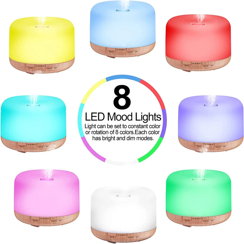 Difusor de Aroma de Madera con Luces Nocturnas