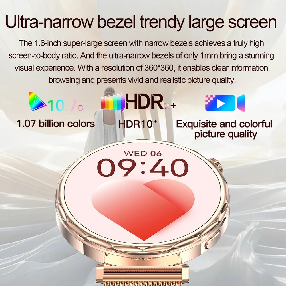 Reloj Inteligente Mujer AMOLED Bluetooth IP68