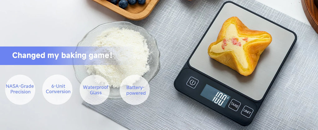 Báscula de cocina mejorada, báscula electrónica de alta precisión, alta calidad, para hornear alimentos, café, té, fruta, herramienta profesional esencial para el hogar