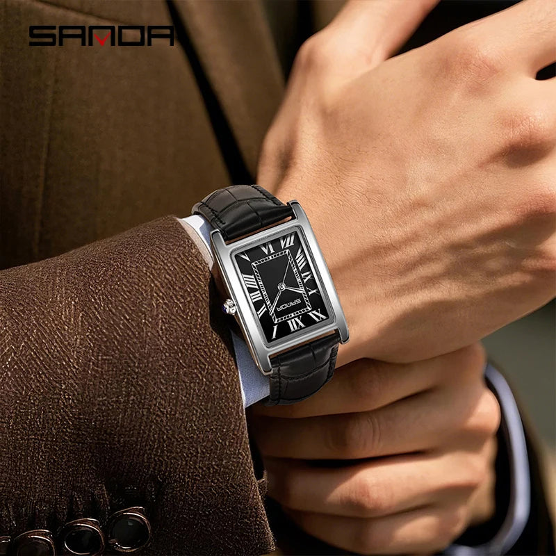 Relojes de Cuarzo SANDA para Pareja, Correa de Cuero