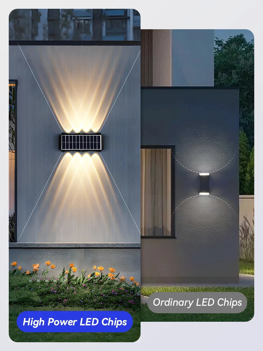 Lámpara Solar LED de Pared para Jardín - Impermeable con RGB