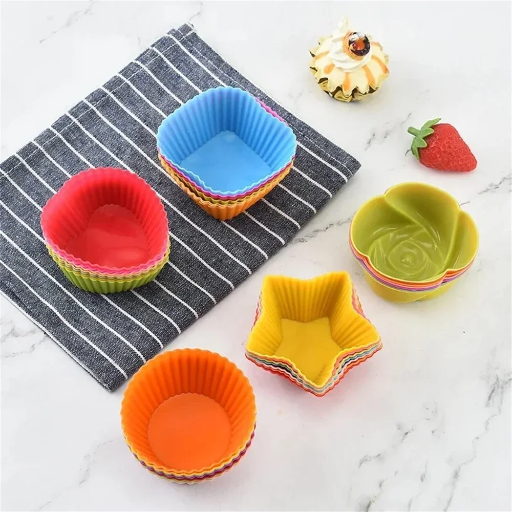 Molde fino de silicona para pastel, hojaldre colorido, taza para muffins, molde para gelatina, molde para pastel pequeño, taza para pastel, molde para pudín de gelatina, taza para hornear muffins