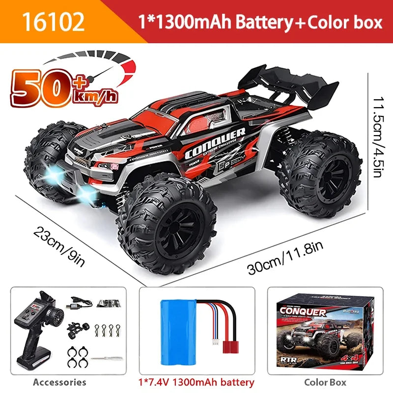 Coche RC 1:16 de Alta Velocidad, Monster Truck Todoterreno 4WD