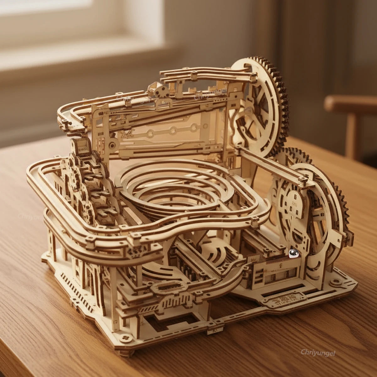 Chriyungel - Juego de Construcción de Madera 3D con Pistas de Canicas, Rompecabezas, Juego de Ingenio con Pistas de Canicas Rodantes, Regalo para Adultos y Adolescentes