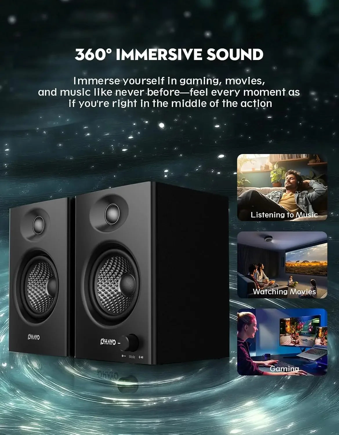 OHAYO Altavoces de Estantería Activos 60W Bluetooth