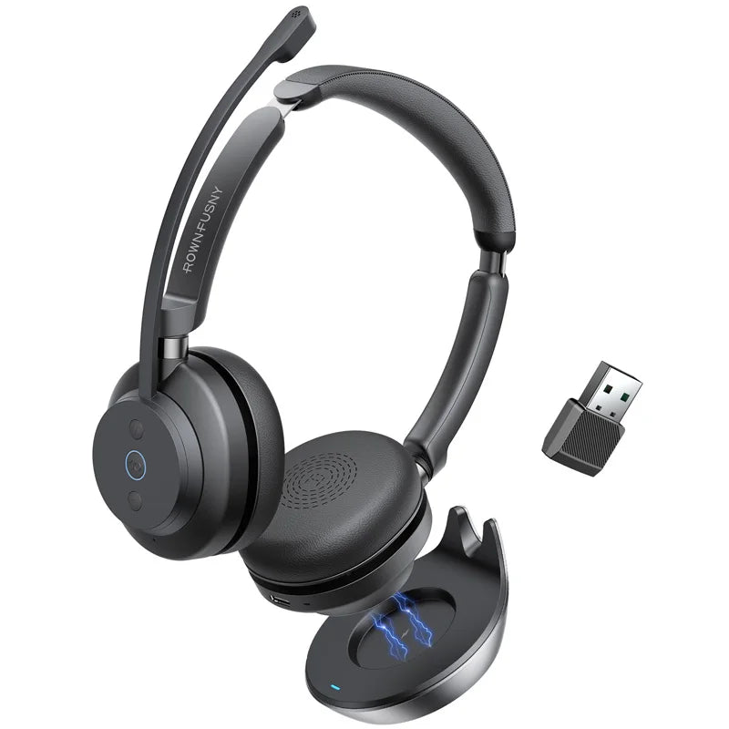Rownfusny Auriculares Bluetooth Dongle USB Call Center