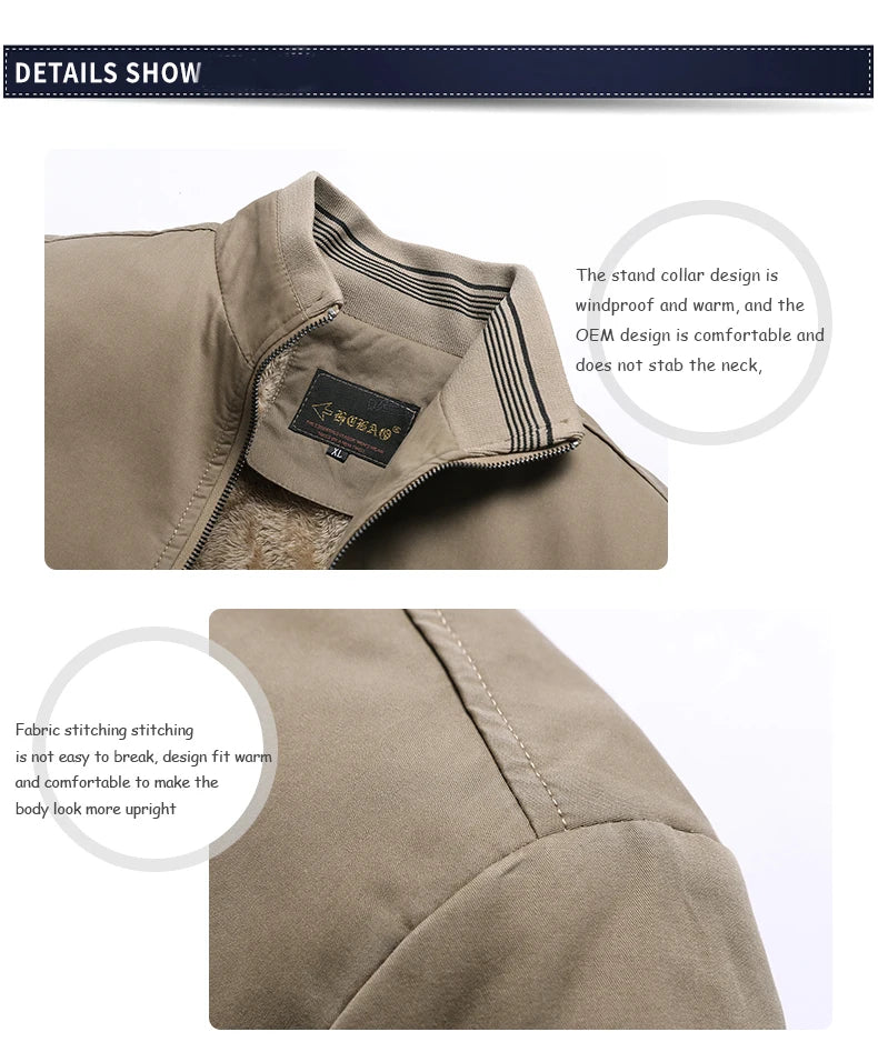 Chaqueta de Hombre 100% Algodón Casual Vintage - Talle M al 5XL