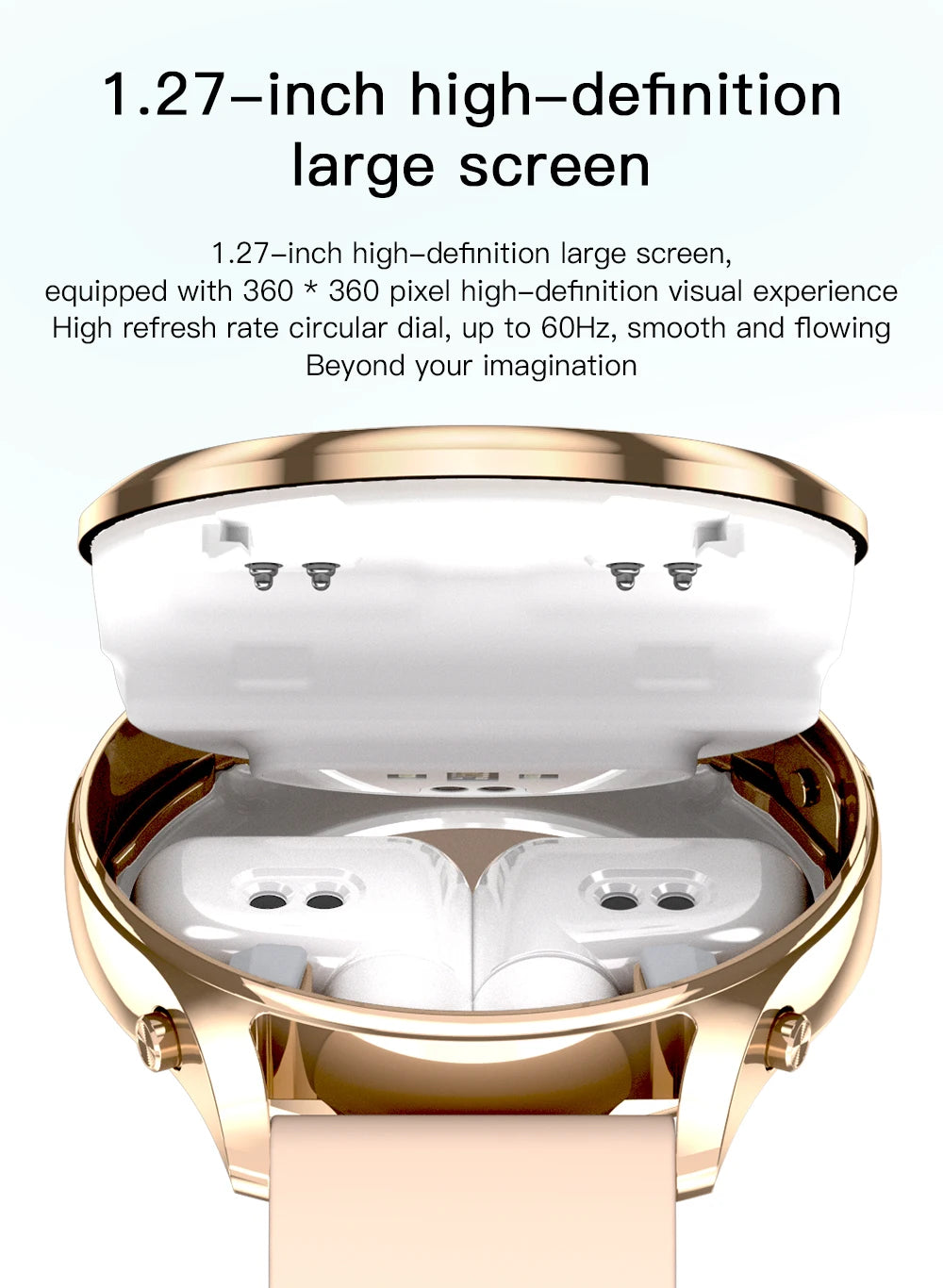 Nuevo Reloj Inteligente 2 en 1 con Auriculares Bluetooth TWS de 1.27 Pulgadas para Mujer, con Monitoreo de Salud, Llamadas BT, Resistente al Agua IP67, 2026
