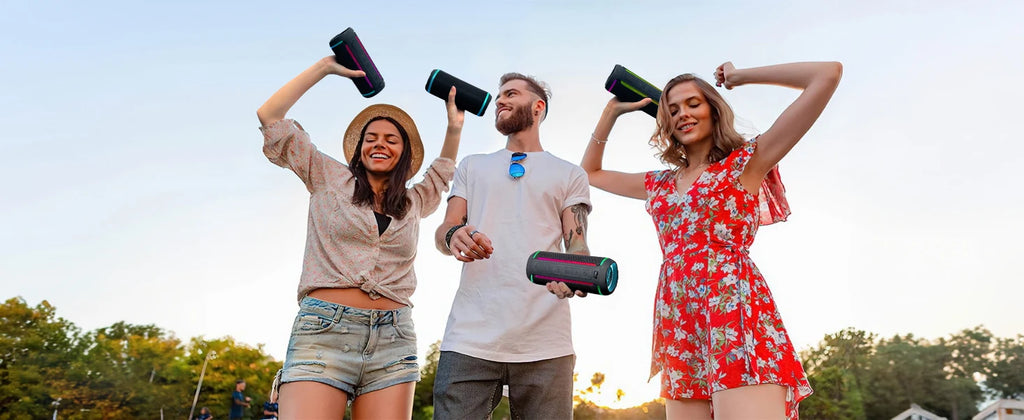 Ortizan X30 Altavoz Bluetooth portátil 40W al aire libre IPX7 impermeable bajo Boost caja de sonido 3-EQ TWS doble emparejamiento BT5.3 luces RGB