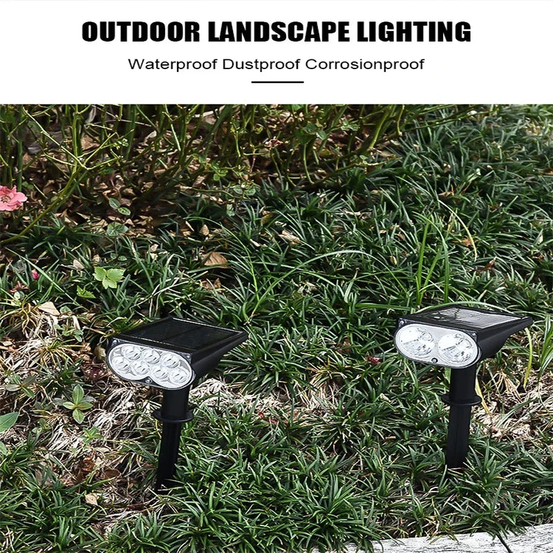Lámpara alimentada por energía Solar de 1/2/3 piezas, 7LED, foco Solar ajustable en el suelo IP65, luz de pared impermeable para paisaje, iluminación exterior