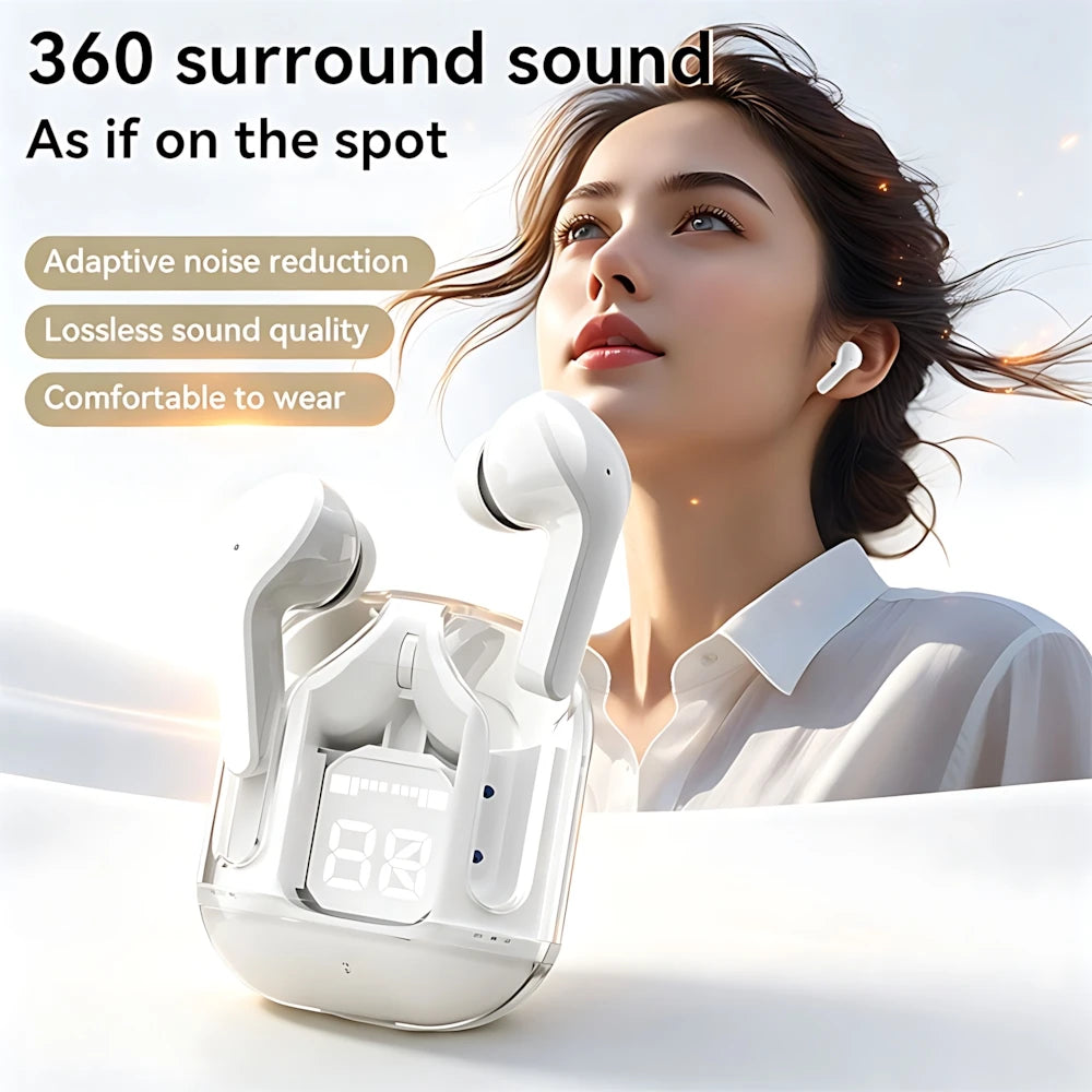 Auriculares Bluetooth Intrauditivos con Pantalla Digital LED Táctil, Larga Duración de Batería, Auriculares Deportivos, Llamadas HD, 0 Retraso, Auriculares Inalámbricos TWS