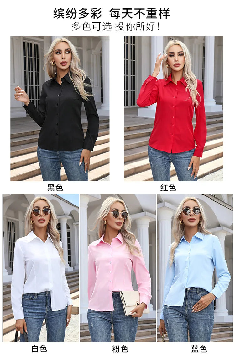 Blusa Elegante de Gasa con Botones para Mujer