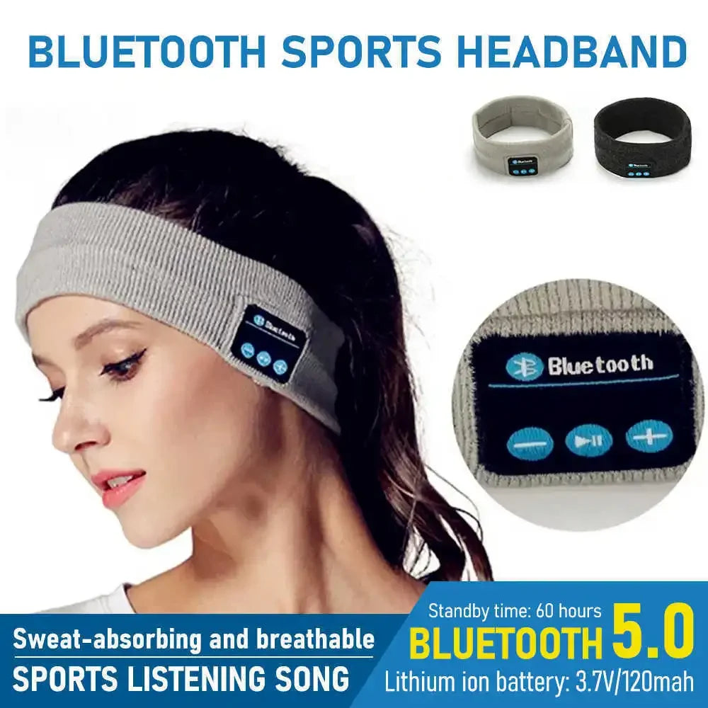Auriculares inalámbricos con Bluetooth para dormir, correr, diadema, auriculares estéreo, auriculares deportivos, sombrero de música con micrófono, auriculares para teléfono inteligente